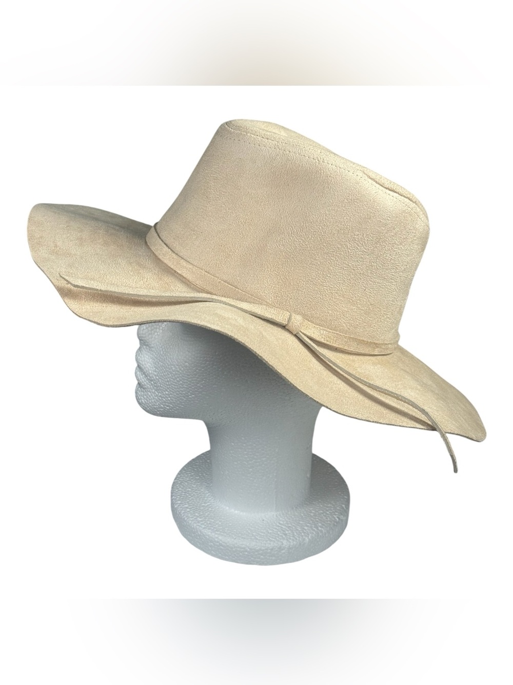 Peter Grimm Tan Poly Suede Wide Brim Hat One Size Festival Boho - Picture 2 of 10